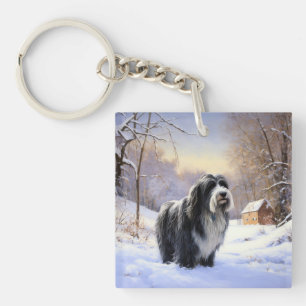 Bearded Collie Låt det snöa jul