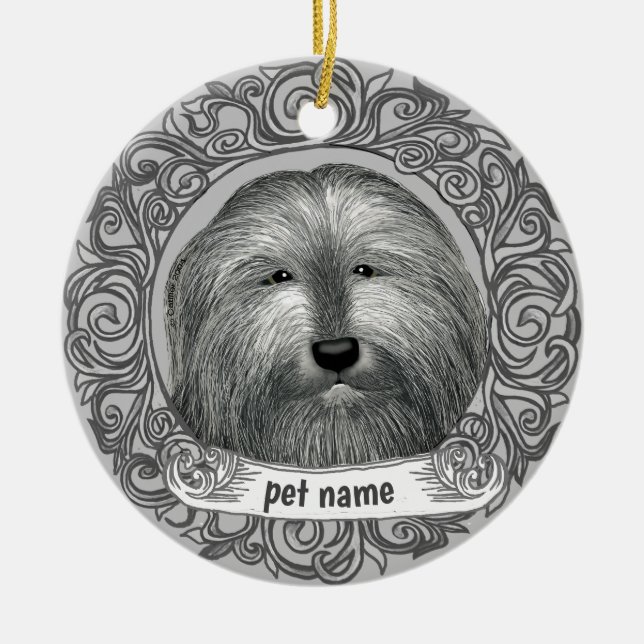 Bearded Collie Loving Memory ornament (Framsidan)