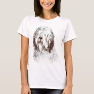 Bearded Collie med vattenfärg T Shirt