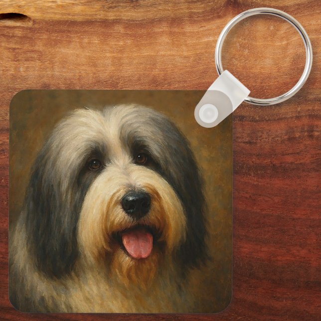 Bearded Collie Nyckelring (Baksida)