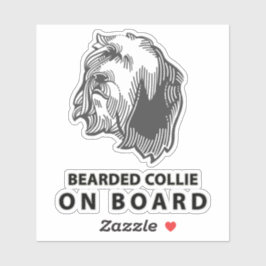 Bearded Collie ombord Klistermärken