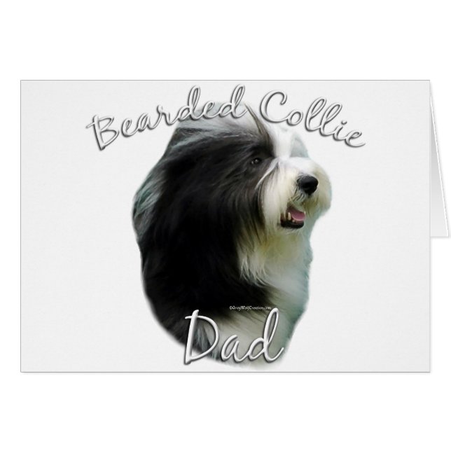 Bearded Collie Pappa 2 Hälsningskort (Framsidan Horizontal)