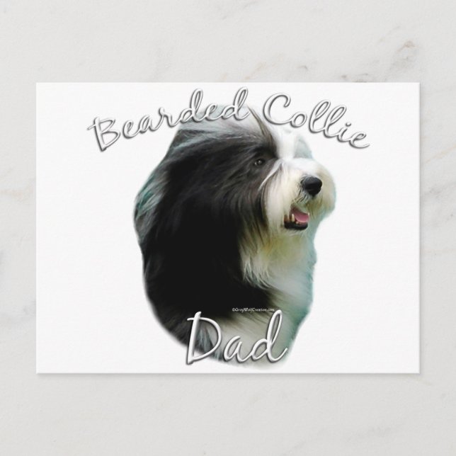 Bearded Collie Pappa 2 Vykort (Framsida)