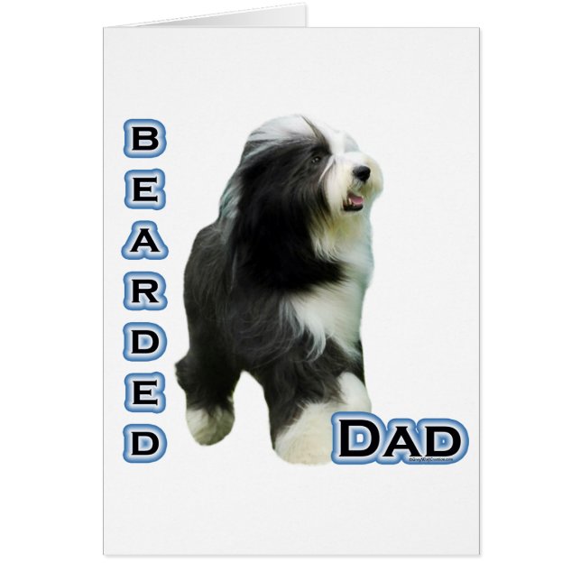 Bearded Collie Pappa 4 Hälsningskort (Framsidan)