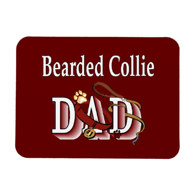 Bearded Collie Pappa Magnet (Horisontell)
