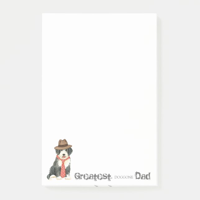 Bearded Collie Pappa Post-it Block (Framsida)