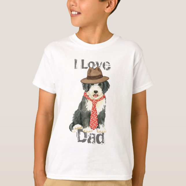Bearded Collie Pappa Tee Shirt (Framsida)