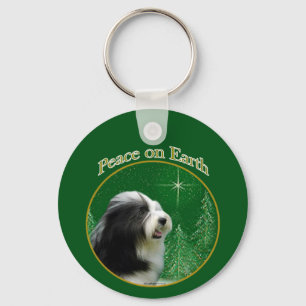Bearded Collie Peace Nyckelring