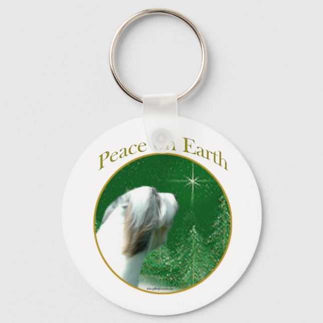 Bearded Collie Peace Nyckelring (Framsida)