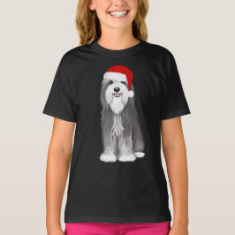 Bearded Collie Santa Hund Helgdag T Shirt