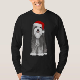 Bearded Collie Santa Hund Helgdag T Shirt