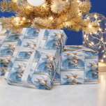 Bearded Collie Skapar en Snö Angel Presentpapper<br><div class="desc">En fluffy Bearded Collie ljuger på ryggen i snö och skapar en snö-ängel</div>