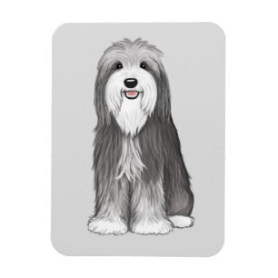 Bearded Collie Tecknad hund Magnet