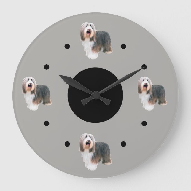 Bearded Collie-tema Stor Klocka (Framsida)
