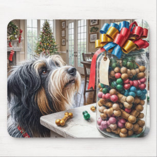Bearded Collie Tittar vid Hund Musmatta
