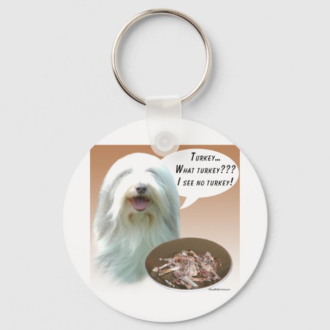 Bearded Collie Turkey Nyckelring (Framsida)