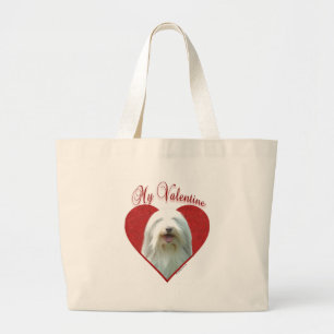 Bearded Collie Valentine Jumbo Tygkasse