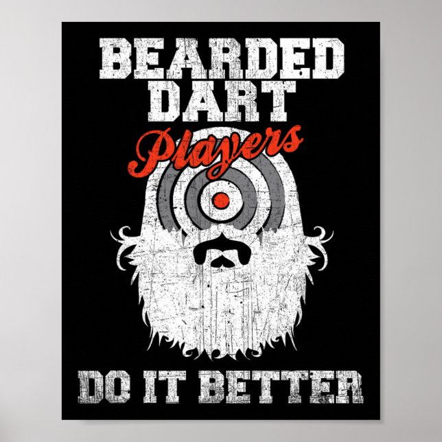 Bearded Dart Players gör det bättre på Dartboard Poster (Framsidan)