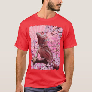 Bearded Dragon Aesthetic Rosa Sakura Cherry Blosso T Shirt