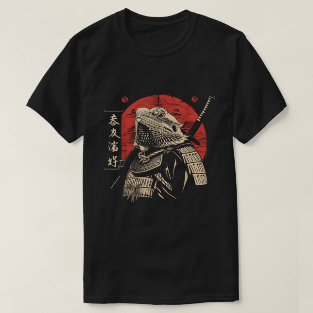 Bearded Dragon as Japanska Samurai T Shirt (Design framsida)