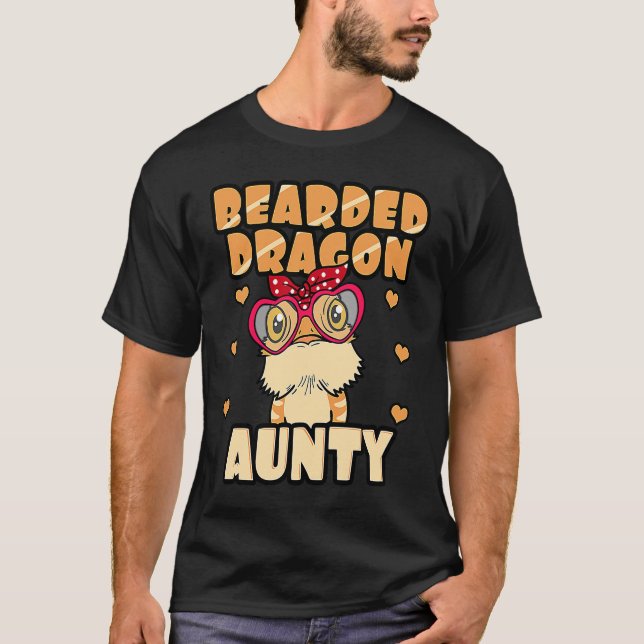 Bearded Dragon Aunty Pogona Lizard Reptile Moster T Shirt (Framsida)