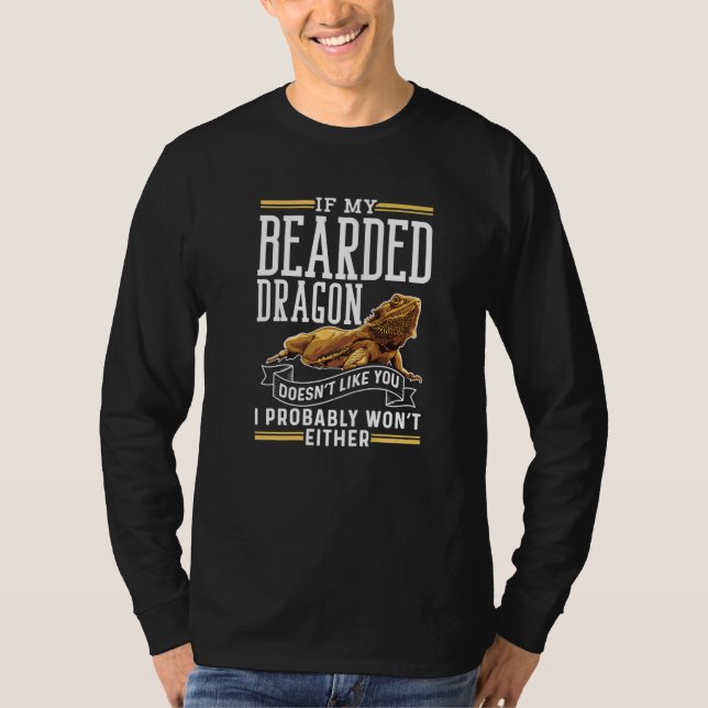 Bearded Dragon Beard Lizard T Shirt (Framsida)