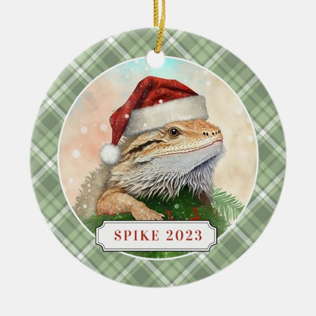 Bearded Dragon Ceramic Circle Ornament (Framsidan)