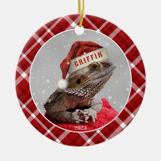 Bearded Dragon Ceramic Circle Ornament (Framsidan)