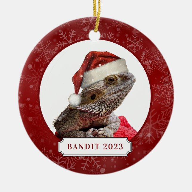 Bearded Dragon Ceramic Circle Ornament (Framsidan)