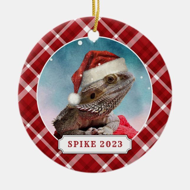 Bearded Dragon Ceramic Circle Ornament (Framsidan)