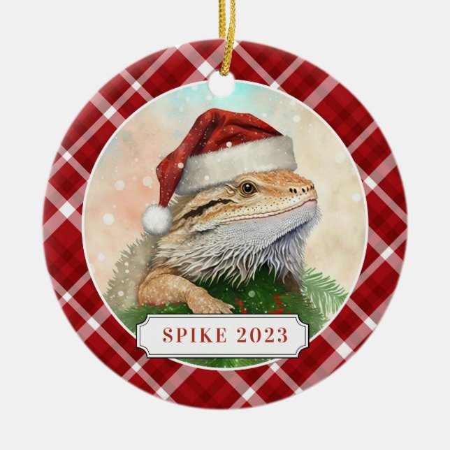 Bearded Dragon Ceramic Circle Ornament (Framsidan)