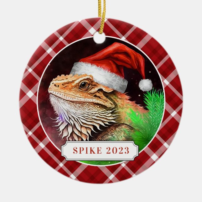 Bearded Dragon Ceramic Circle Ornament (Framsidan)