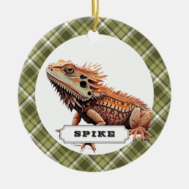 Bearded Dragon Ceramic Circle Ornament (Framsidan)