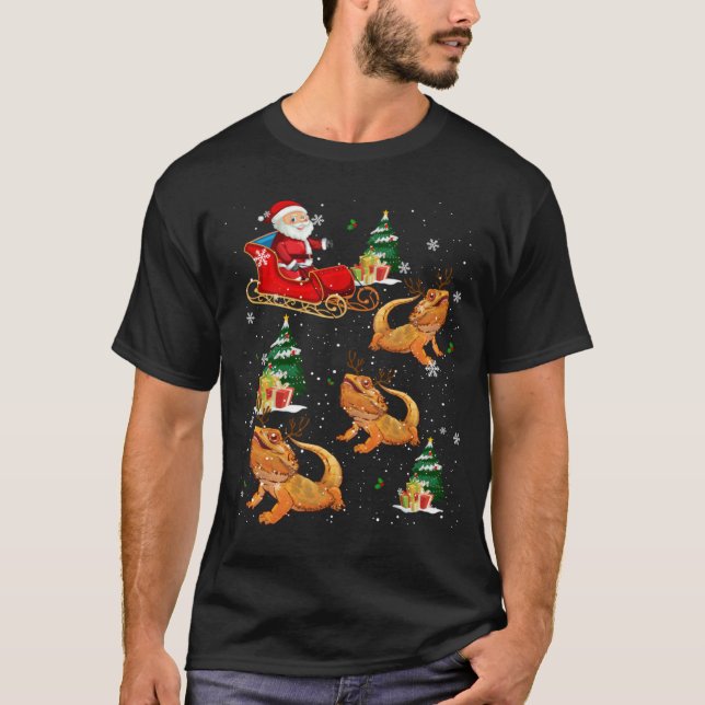 Bearded Dragon  Christmas For Reptile T Shirt (Framsida)
