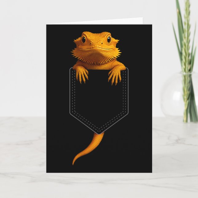 Bearded Dragon Cket Cute Exotic Lizard Reptile Pet Kort (Framsida)