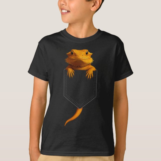 Bearded Dragon Cket Cute Exotic Lizard Reptile Pet T Shirt (Framsida)