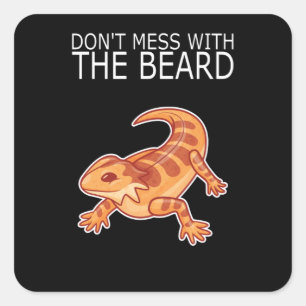 Bearded Dragon DONT MED BEARD Lizard Fyrkantigt Klistermärke