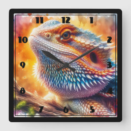 Bearded Dragon Fyrkantig Klocka