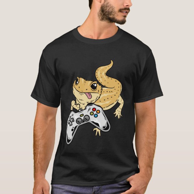 Bearded Dragon Gamer Video Games Lizard Reptile Ga T Shirt (Framsida)