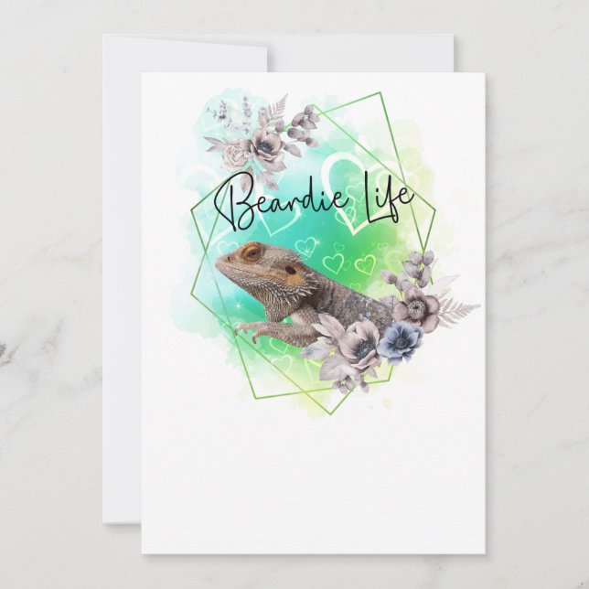 Bearded Dragon Geometric Ram Inbjudningar (Framsida)