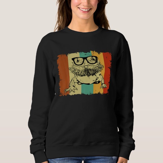 Bearded Dragon Glasses Nerd  Animal Optician Vinta T Shirt (Framsida)