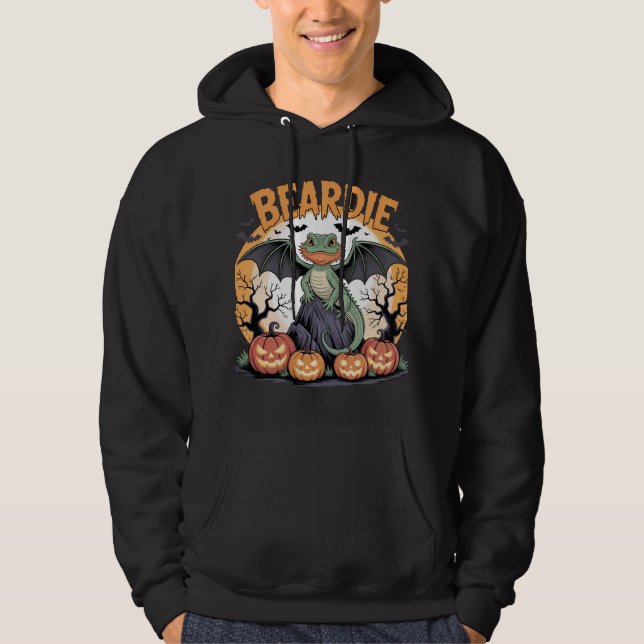 Bearded Dragon Halloween Art Hoodie (Framsida)