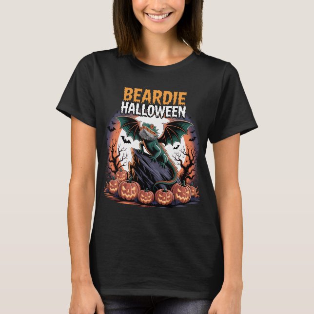 Bearded Dragon Halloween Art T Shirt (Framsida)