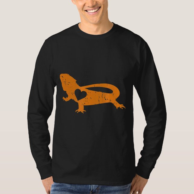 Bearded Dragon Heart Pet Reptile Lizard T Shirt (Framsida)