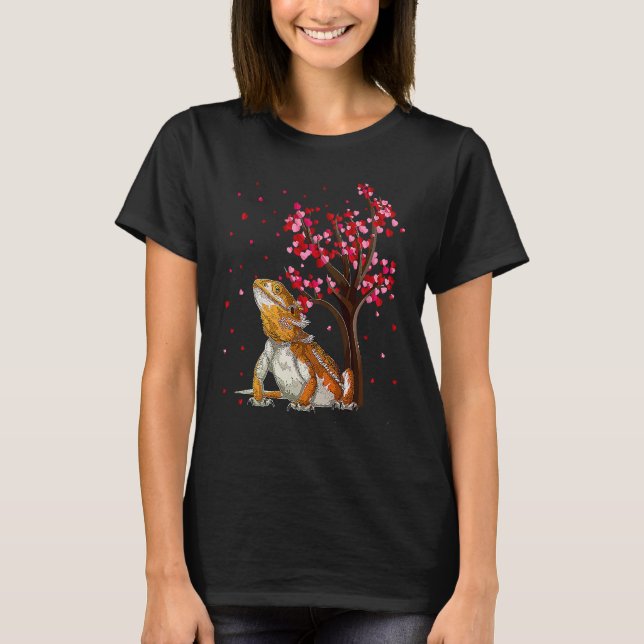 Bearded Dragon  Heart Tree Bearded Dragon Valentin T Shirt (Framsida)
