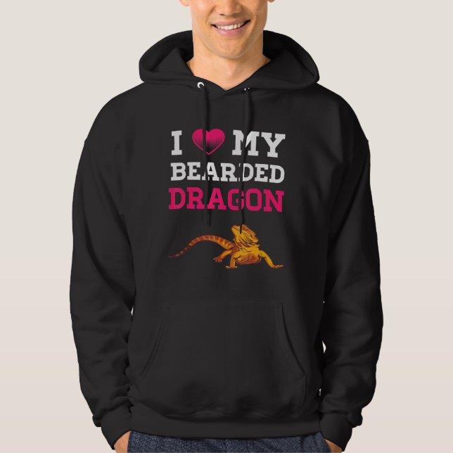 Bearded Dragon I Love My Bearded Dragon Men Women Hoodie (Framsida)