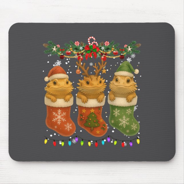 Bearded Dragon In Christmas Socks Lights Bearded D Musmatta (Framsidan)