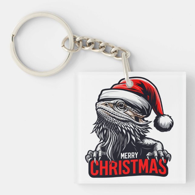 Bearded Dragon Julafton, God jul Santa Lizard (Framsidan)