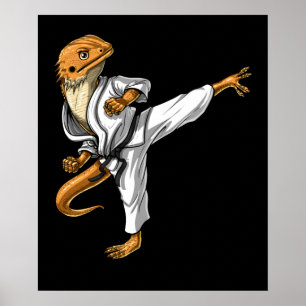 Bearded Dragon Karate Poster