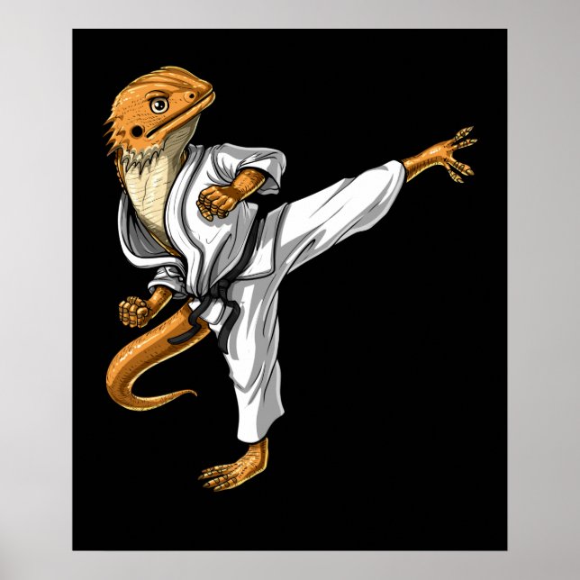 Bearded Dragon Karate Poster (Framsidan)